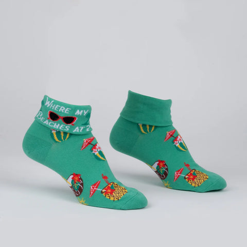 Where My Beaches At? Cocktail Cuff Socks