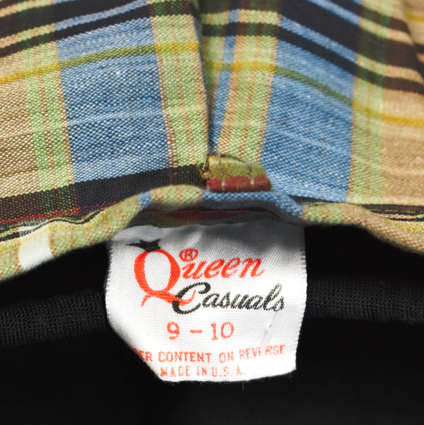 Queen Casuals 1950s Olive Plaid Vintage Ankle Pants Cats Like Us