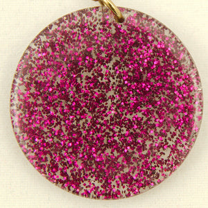Raspberry Glitter Disc Earrings Cats Like Us