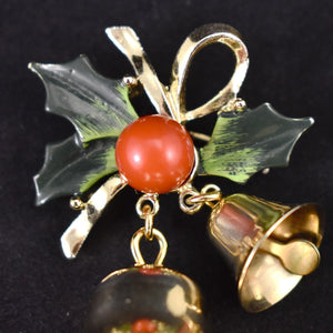 Real Holiday Bells Vintage Brooch Cats Like Us