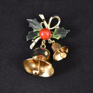 Real Holiday Bells Vintage Brooch Cats Like Us