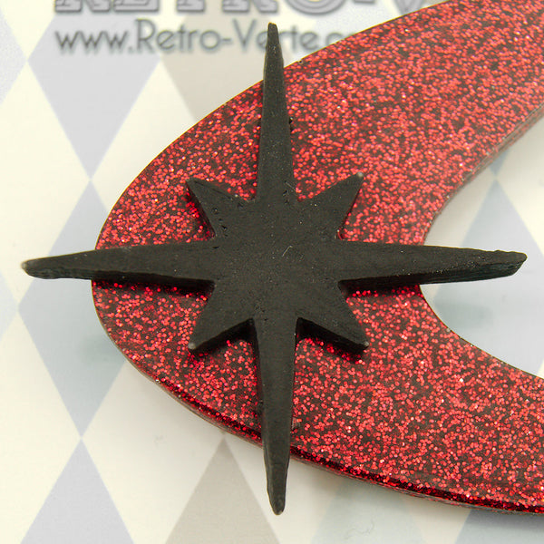 Red Atomic Starburst Brooch Cats Like Us