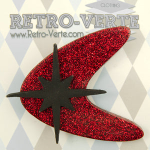 Red Atomic Starburst Brooch Cats Like Us