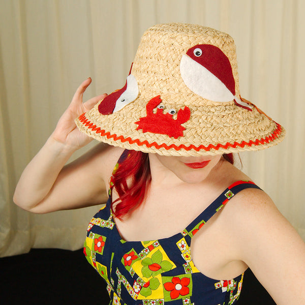 Red Fish MCM Straw Sun Hat Cats Like Us