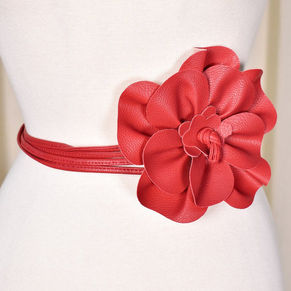 Red Floral Wrap Belt Cats Like Us