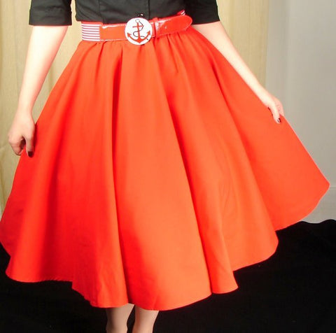 Red Full Circle Skirt Cats Like Us