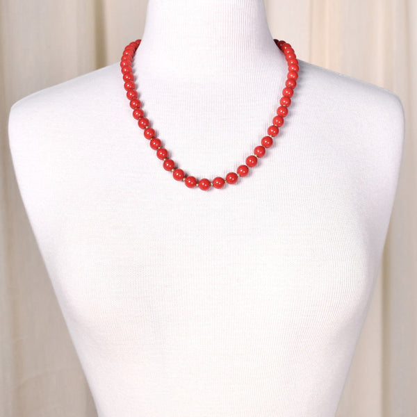 Red & Gold Spacer Bead Necklace Cats Like Us