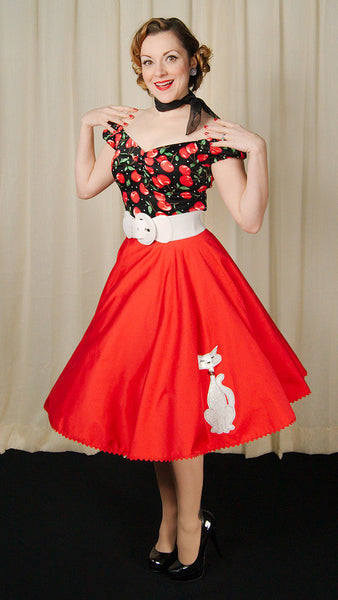 Red Kitty Proper Circle Skirt Cats Like Us