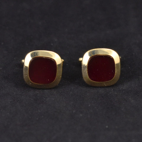 Red Rounded Square Cufflinks Cats Like Us