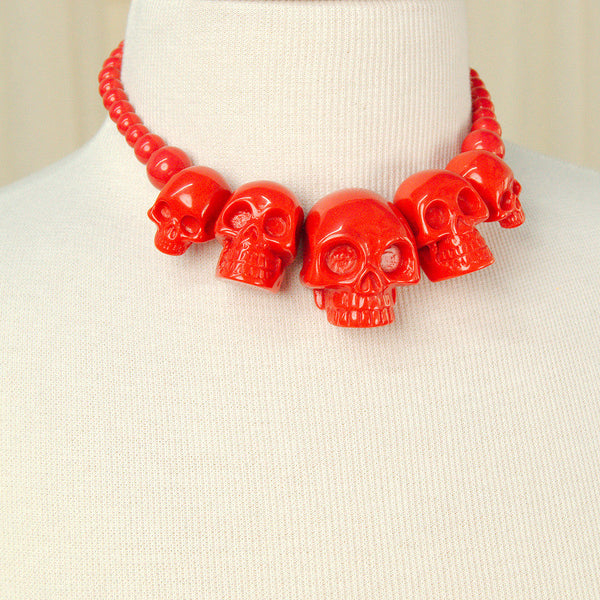 Red Skull Necklace Cats Like Us