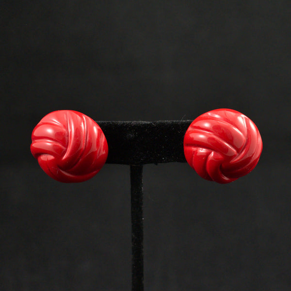 Red Swirl Dot Vintage Earrings Cats Like Us
