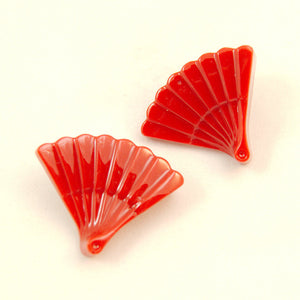 Red Vintage Fan Earrings Cats Like Us
