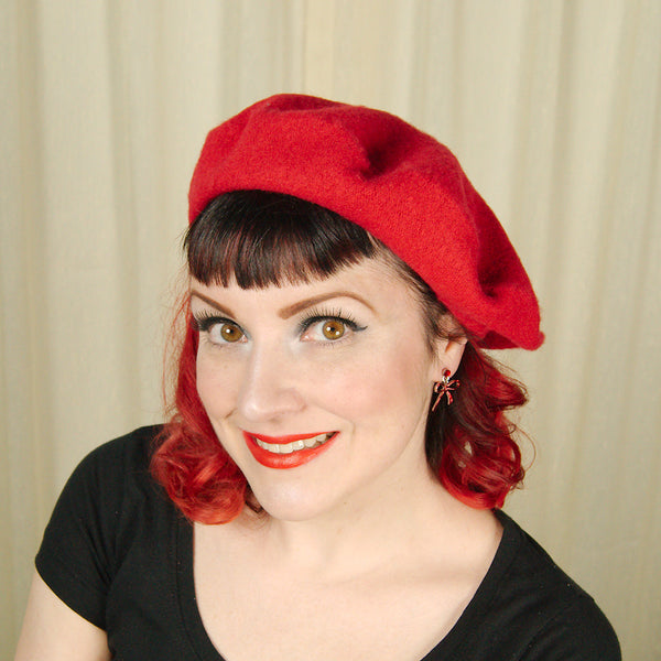 Red Wool Beret Hat Cats Like Us
