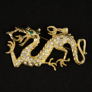 Rhinestone Dragon Brooch Cats Like Us