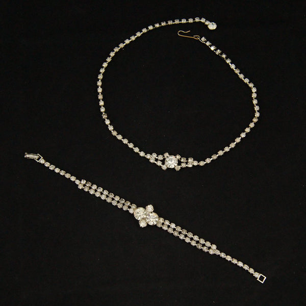 Rhinestone Necklace & Bracelet Cats Like Us