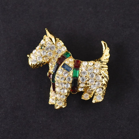 Rhinestone Scotty Dog Brooch Cats Like Us