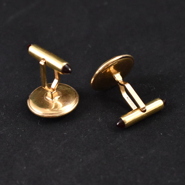Round Gold & Red Cufflinks Cats Like Us