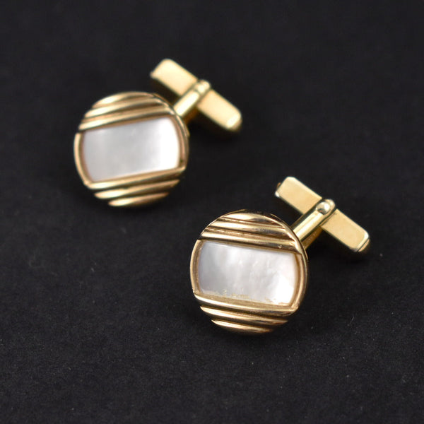 Round Mother Of Pearl Cufflinks Cats Like Us