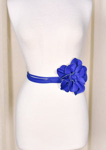 Royal Blue Floral Wrap Belt – Cats Like Us