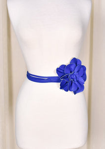 Royal Blue Floral Wrap Belt Cats Like Us