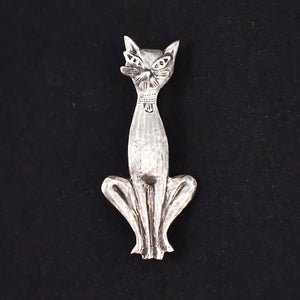 SS Siam Sterling Cat Brooch Pin Cats Like Us