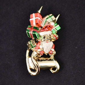 Santa's Sleigh Vintage Brooch Cats Like Us
