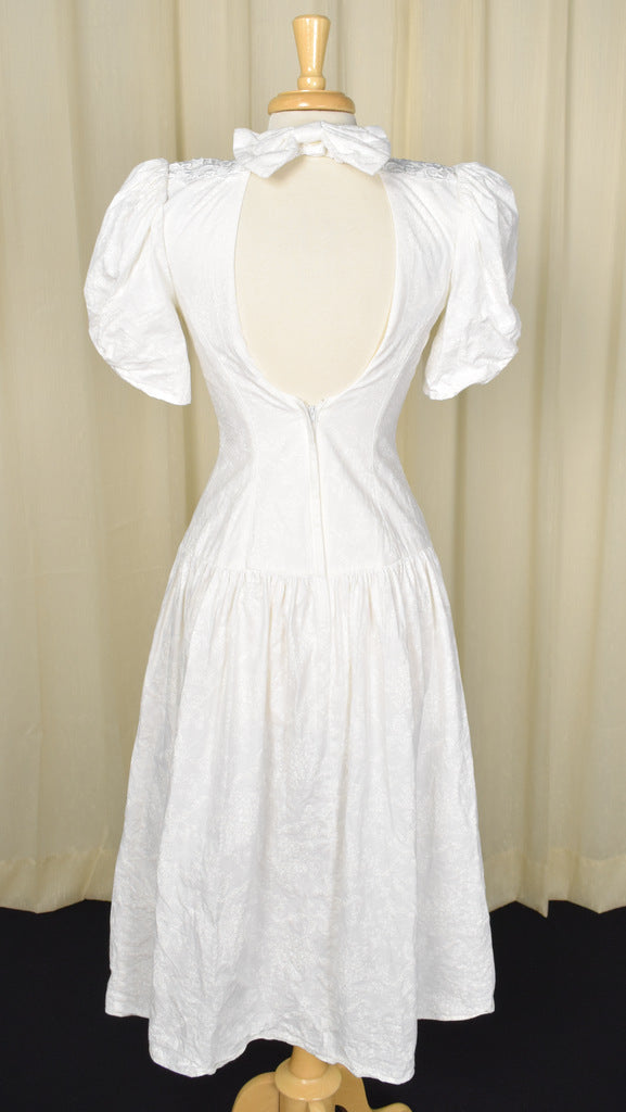 white dress 80s Scott McClintock Vintage 80s does Edwardian White Dress – Cats Like Us