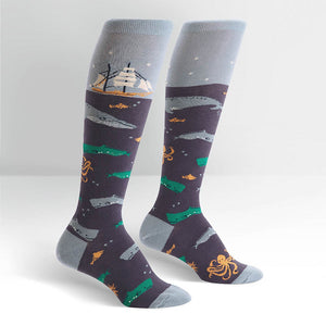 Sea Voyage Ship Knee Socks Cats Like Us