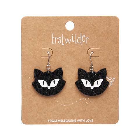 Shadow the Black Cat Drop Earrings Cats Like Us