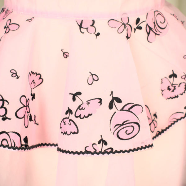 Sheer Pink & Black Floral Apron Cats Like Us