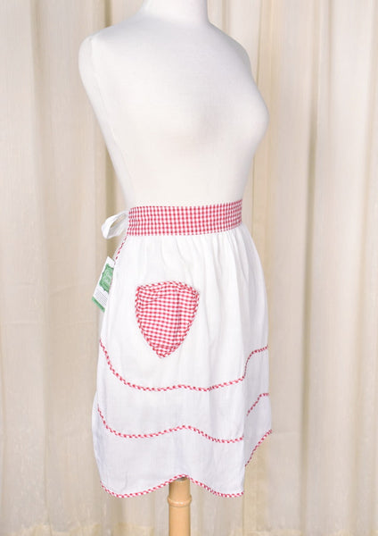Sheer Red Gingham Half Apron Cats Like Us