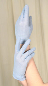 Short Baby Blue Mesh Gloves Cats Like Us