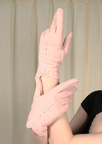Short Baby Pink Eyelet Gloves Cats Like Us