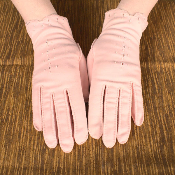 Short Baby Pink Eyelet Gloves Cats Like Us