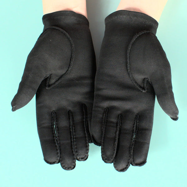 Short Black Bow Gloves Cats Like Us
