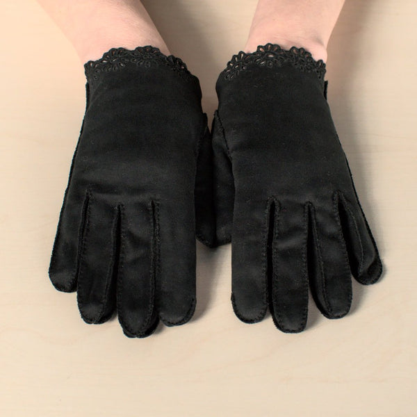 Short Black Eyelet Gloves Cats Like Us