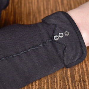 Short Black Tiny Button Vintage Gloves Cats Like Us