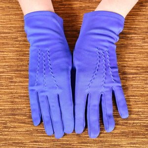 Short Bright Blue Vintage Gloves Cats Like Us