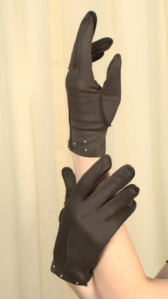 Short Brown Pearl Gloves Cats Like Us