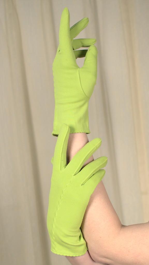 Short Lime Green Gloves Cats Like Us