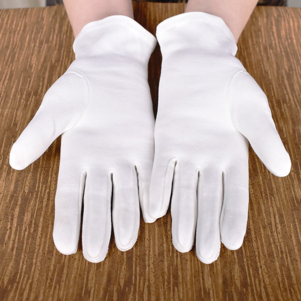 Short Off White Floral Vintage Gloves Cats Like Us