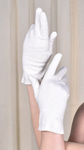 Short Off White Floral Vintage Gloves Cats Like Us