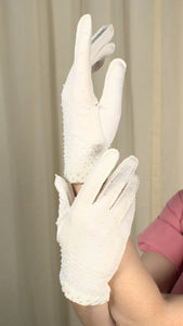 Short Pearl & Bead White Gloves Cats Like Us