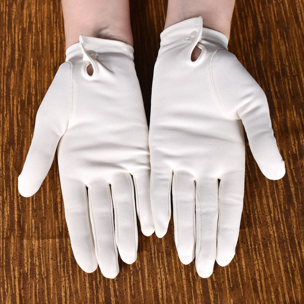 Short Plain Off White Vintage Gloves Cats Like Us