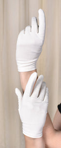 Short Plain Off White Vintage Gloves Cats Like Us