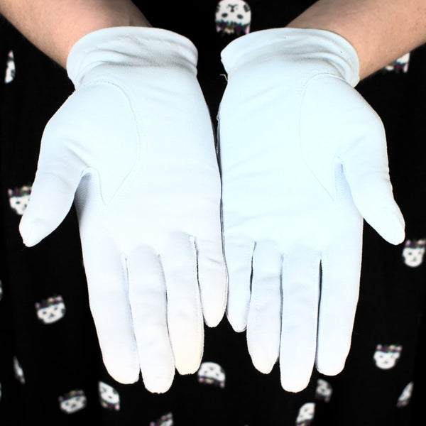 Short Powder Blue Eyelet Gloves Cats Like Us