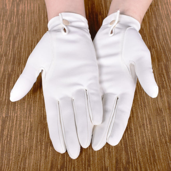 Short White Button Vintage Gloves Cats Like Us