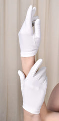 Short White Elastic Gloves