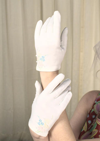 Short White Painted Gloves Cats Like Us