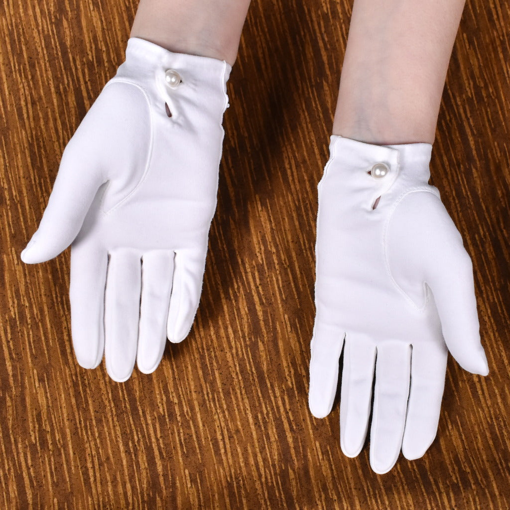 Short White Pearl Wrist Gloves  Cats Like Us